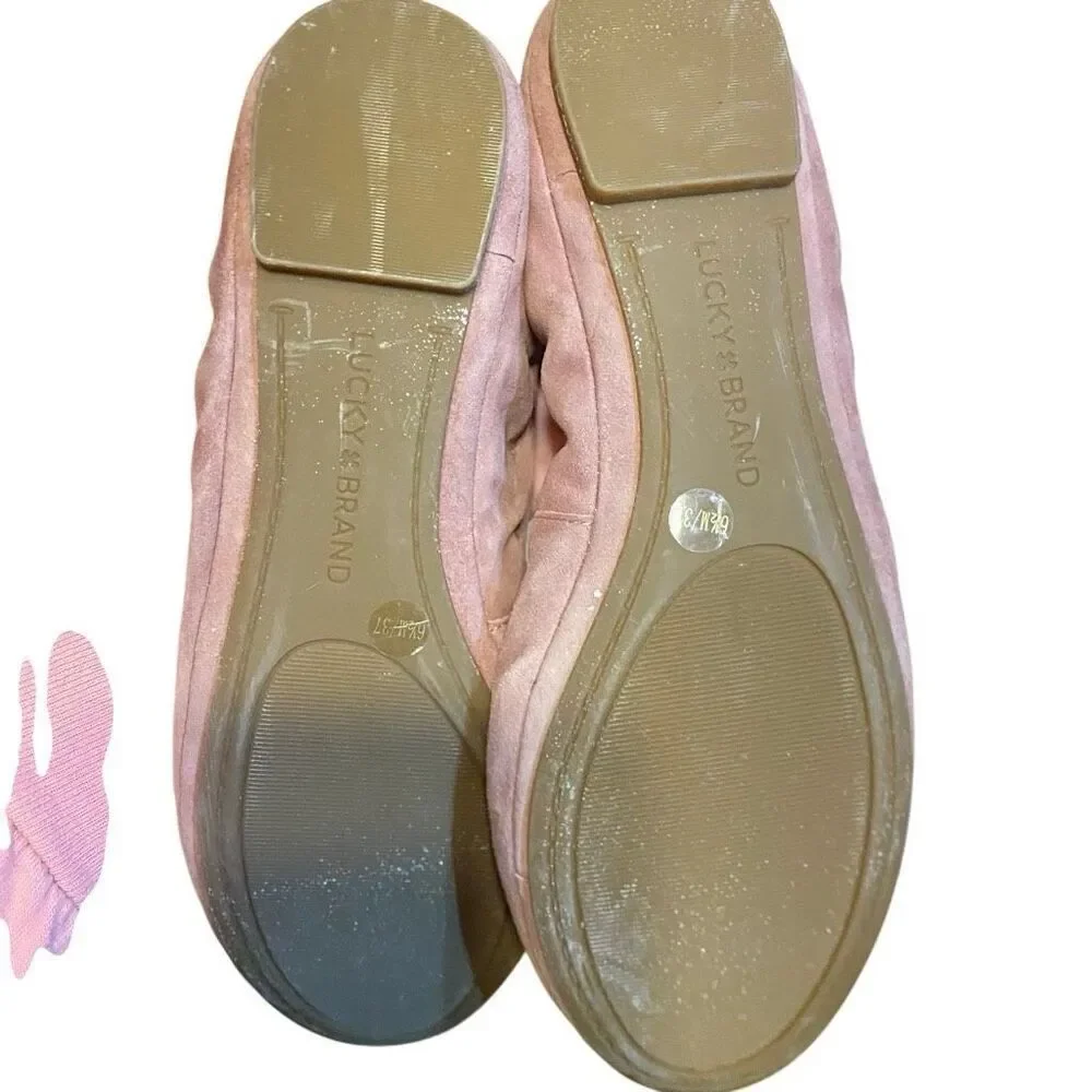 Lucky Brand Emmie ballet flat in a mauve or dusty pink suede material 6.5 - Picture 6 of 7